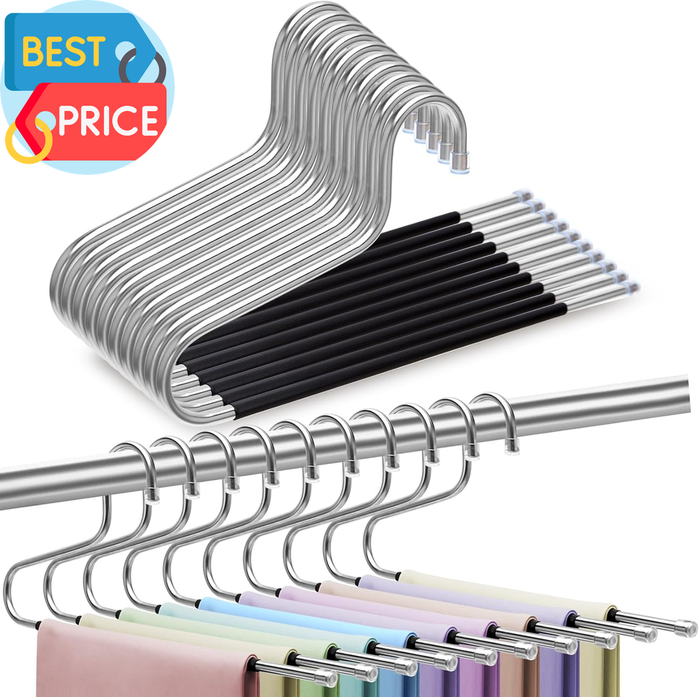 Closet Organizers and Storage,10 Pack Pants Hangers Space Saving,Dorm Room Essen