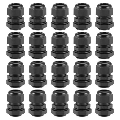 Fielect 10Pcs NPT 1/2" Waterproof Cable Glands – Plastic Locknut Joints For Cable Management (8-14mm)