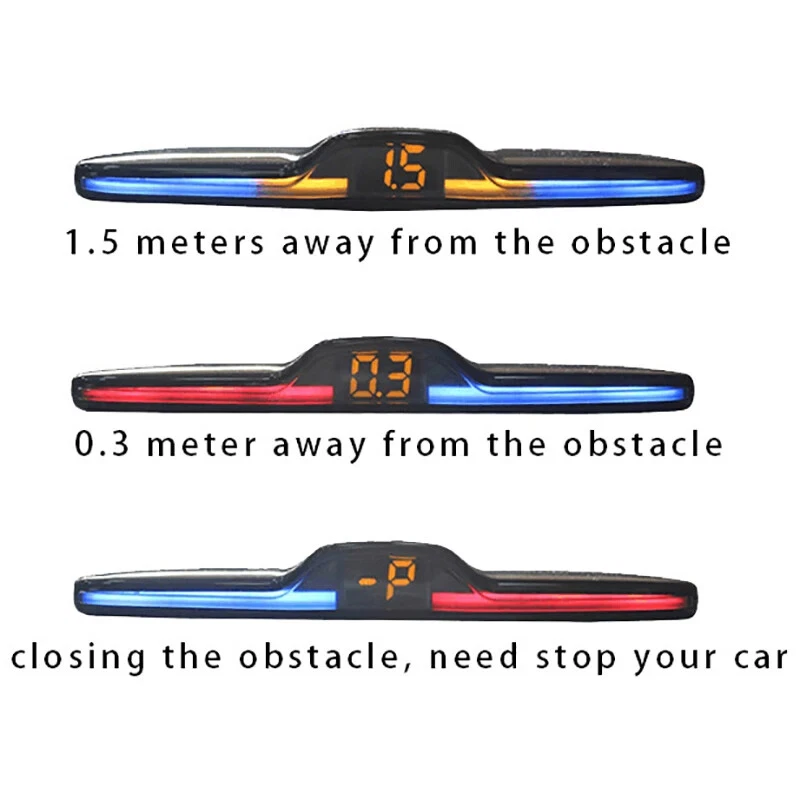 4/6/8 Radar Parking Sensor Kit Backlight Parktronic LED Display Backup Monitor - Image 3 of 4