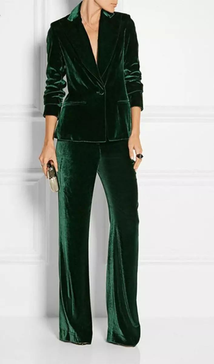 2023 Ladies suit dark green velvet suit 2-piece suit Ladies business party  suit