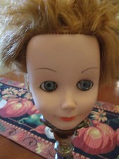 Antique CREEPY SCARY Plastic Doll HEAD ONLY Halloween Decor Prop