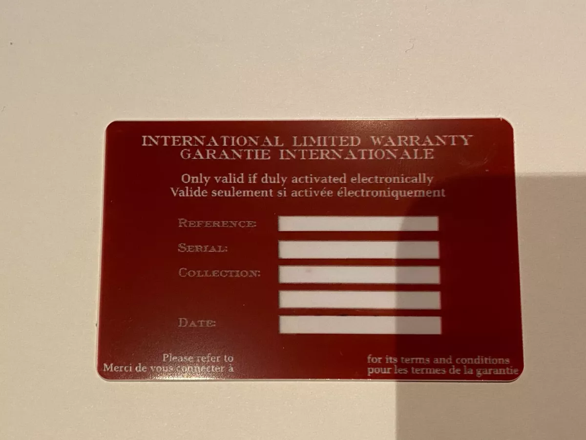 REPLACEMENT WARRANTY ID CARD IDEAL FOR CARTIER WATCHES