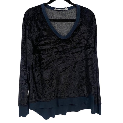 Sweatshirt Wilt Samt asymmetrisch dunkelblau türkis Größe S