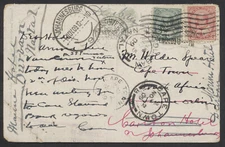 1909 SS Princess Victoria PC Vancouver BC to South Africa Twice Redirected