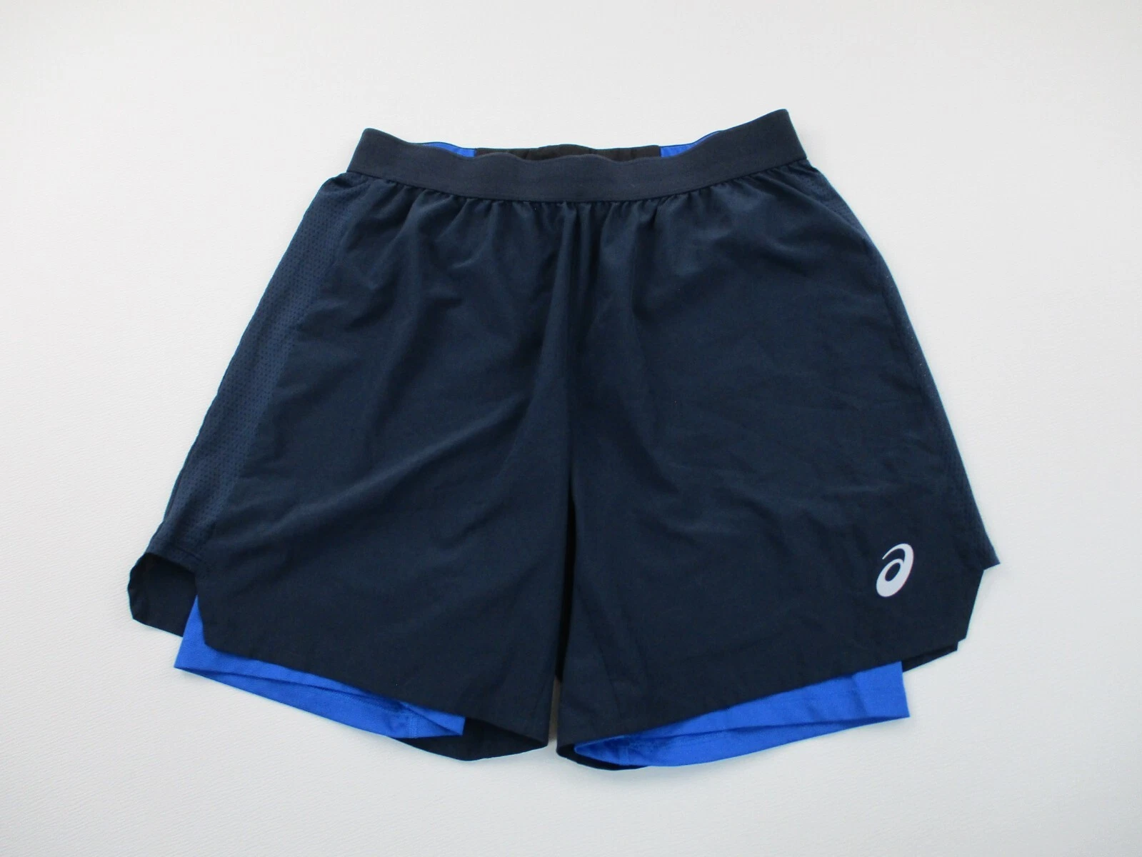 Asics pantaloncino uomo blu medio sportivo performance foderato con coulisse