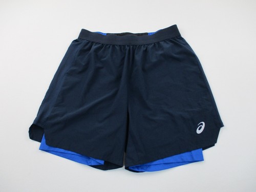 Asics Shorts Herren mittelblau sportlich Performance Kordelzug gefüttert