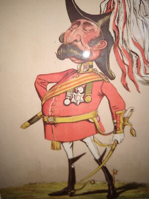 1873 ANTIQUE Original Antique Color Chromolithograph - UK Army Field Marshal RTH