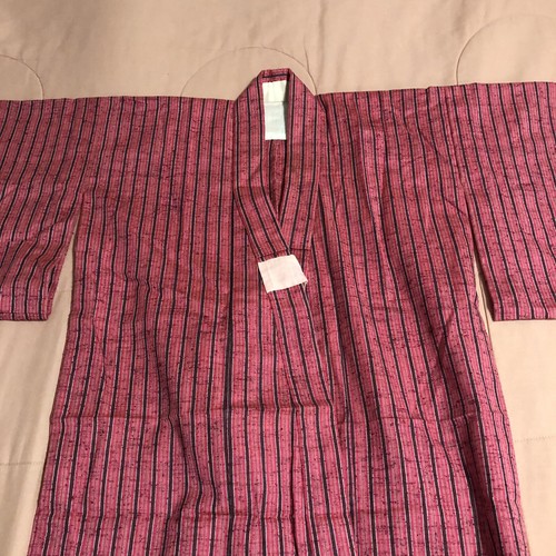Vintage japanischer Kimono & Haori Set rosa vertikale Streifen - Mädchen Jugendliche Jugend - Bild 8 von 15