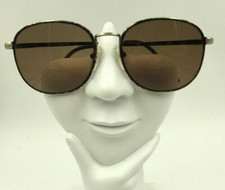 Vintage Roy Tower City Brown Gold Metal Oval Sunglasses Japan FRAMES ONLY