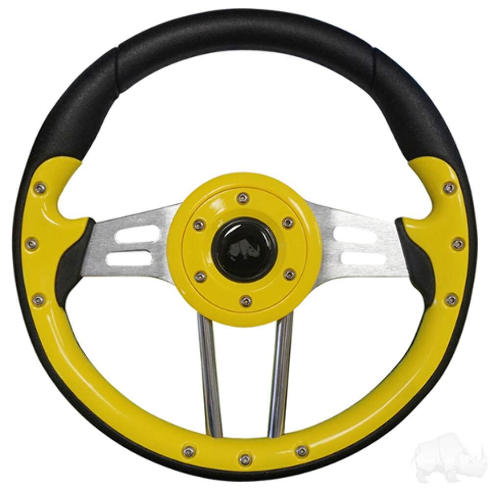 Yellow Aviator 4 Golf Cart Steering Wheel for Enhanced Style and Control