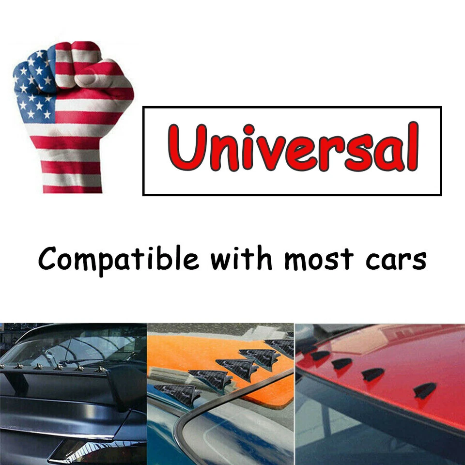 Carbon Fiber Sticker Car SUV Roof Spoiler Bumper Shark Fin Decor Accessories - Imagem 2 de 4