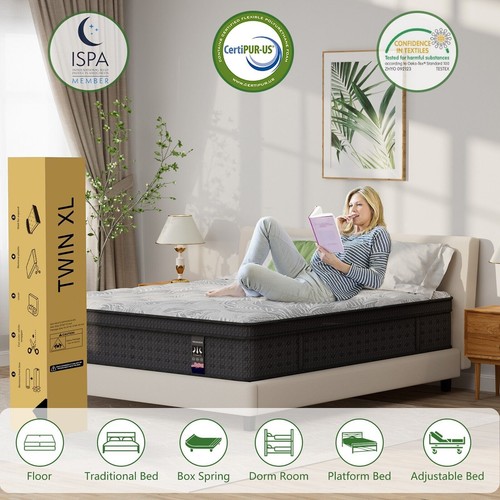 14" Twin XL Mattress Cooling Gel Memory Foam Twin XL Spring Hybrid Mattress - Picture 15 of 15