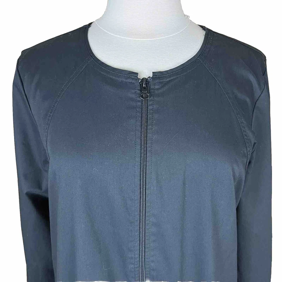 Cherokee (Size M) Workwear Women's Black Top Full Zip Long Sleeve Pockets Scrubs - Image 2 of 4