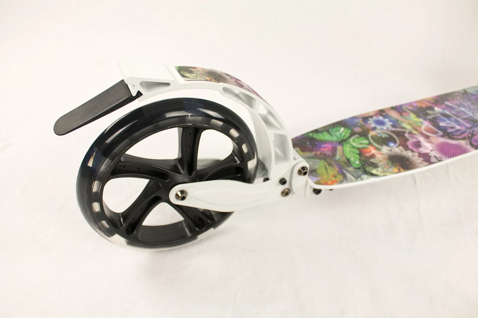 Hepros Fully Flash Scooter 200mm LED Leuchträder Cityroller Erwachsene Weiß - Bild 3 von 4