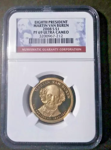 2008 S Martin Van Buren Presidential Dollar NGC PF69 Ulta Cameo (D-101)