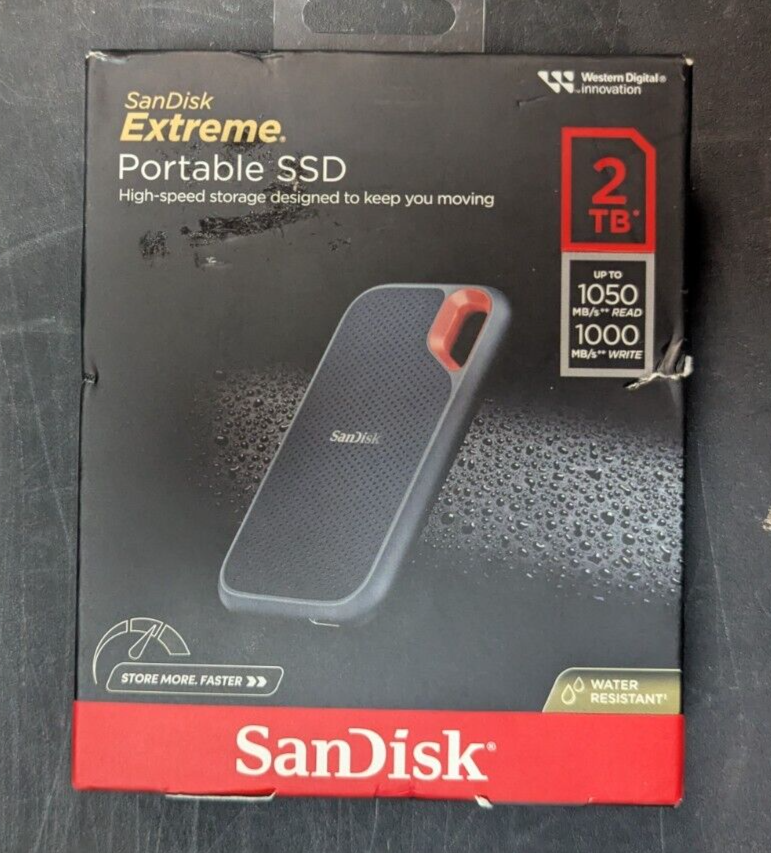 SanDisk Extreme Portable 2TB External Hard Drive SDSSDE61-2T00-AW25 BRAND NEW-image