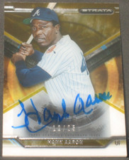 Hank Aaron 2015 Topps Strata Gold Autograph (12/25) Atlanta Braves On Card