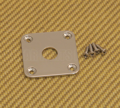 FSJP-N Flat Square Metal Jack Plate For Guitar/ Bass w/Screws - Nickel