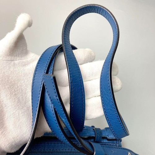 Borsa a tracolla TOD'S in pelle Gommino borsa a mano 2 vie borchie blu donna originale - Foto 6 di 10