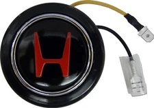 NRG Steering Wheel Horn Button with Red H Logo and Chrome ring