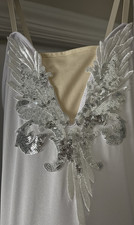 White Ballet Tutu Costume   Adult Medium   silver Sequined Tutu