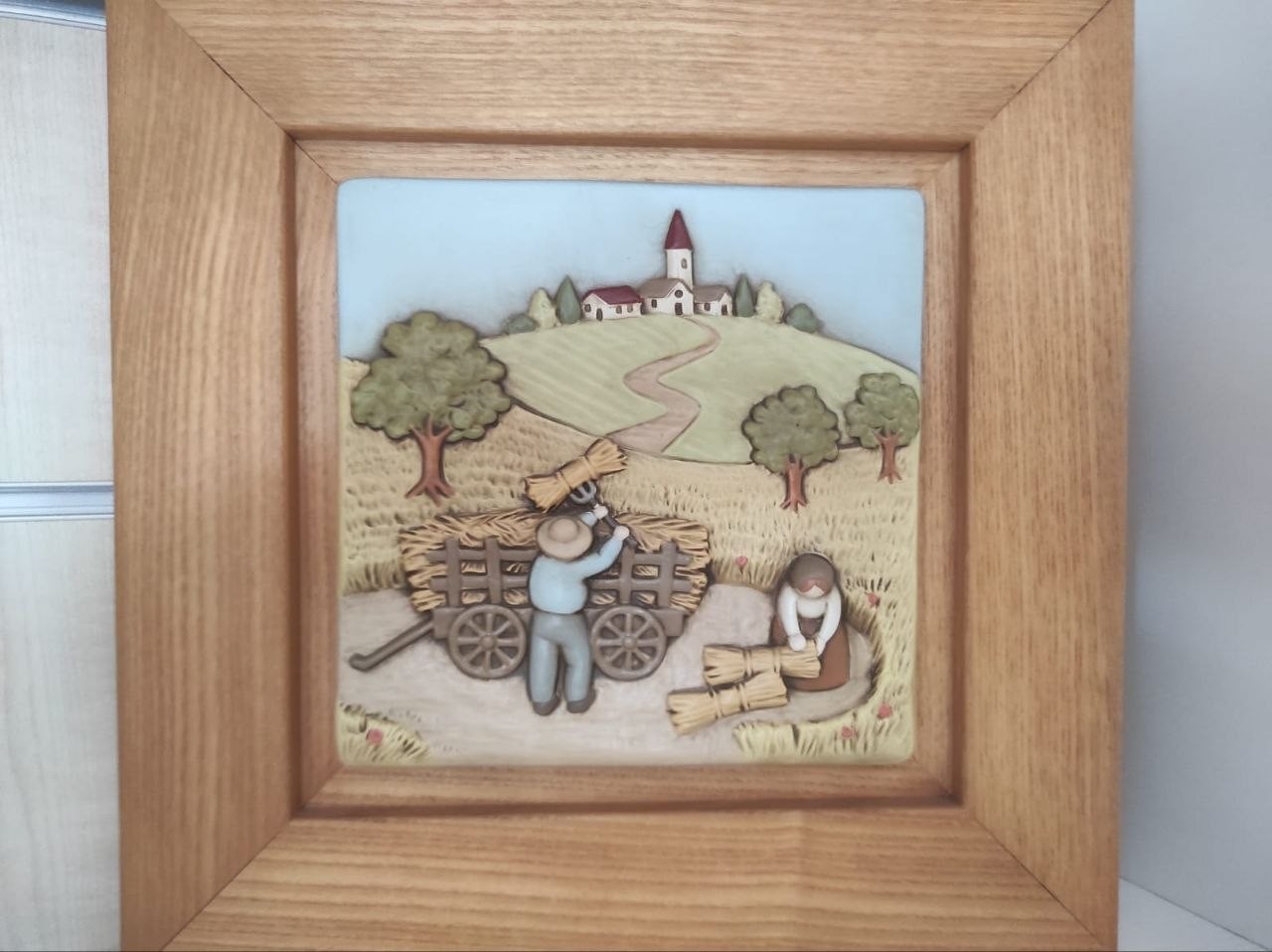 Egan Quadro soggiorno Cm 30x30 Bassorilievo Ceramica Cm 17x17 idea regalo casa