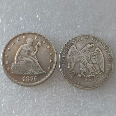 #ad Rare year 1875 CC Twenty Cent Piece Silver Coin Very Fine Fine Details $25.95