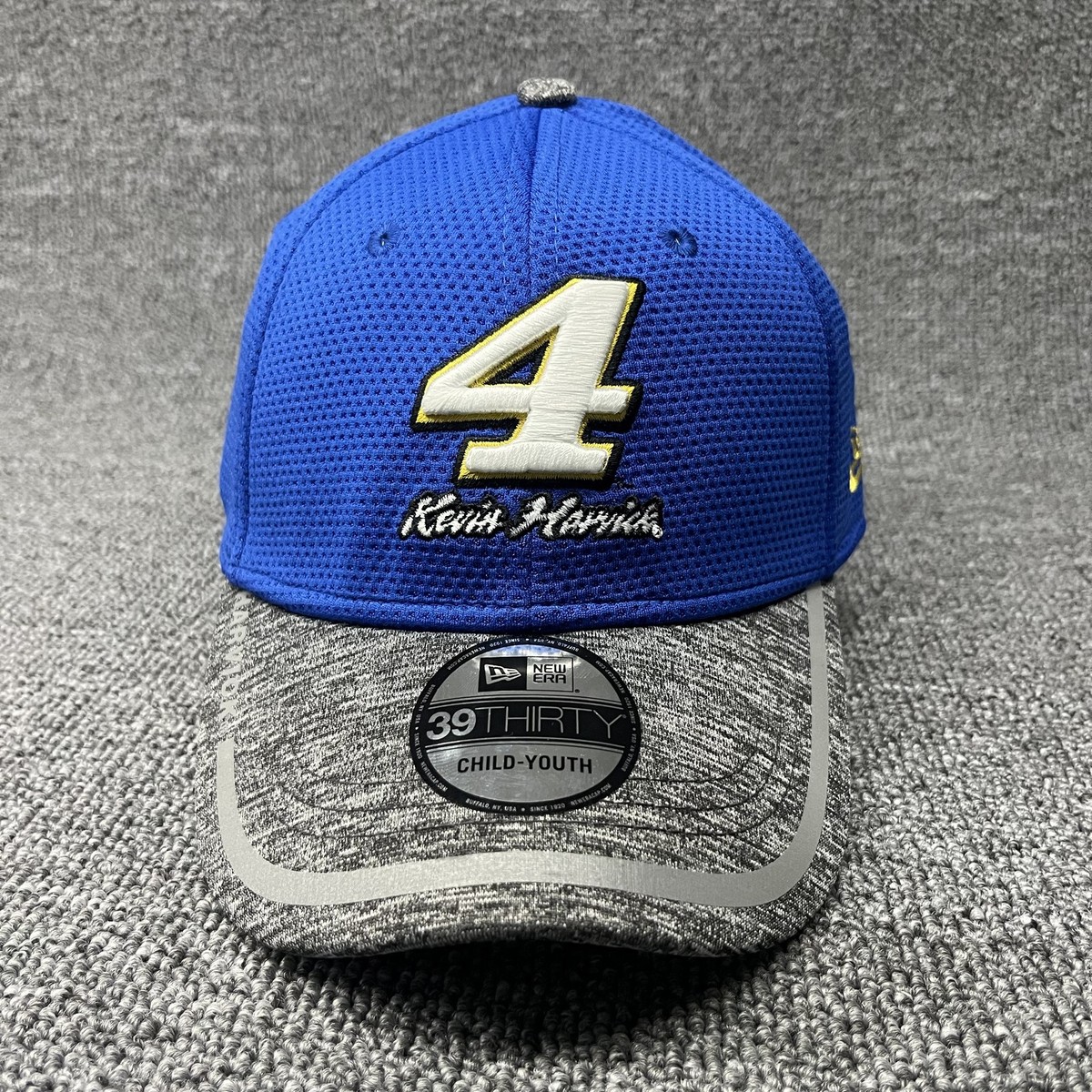 New Era Kevin Harvick #4 NASCAR 39THIRTY Youth Stretch Fit Hat Blue Heather Brim