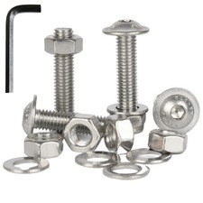 M3 M4 M5 M6 M8 Flanged Button Head Screws + Nuts Washers Stainless Steel & KEY