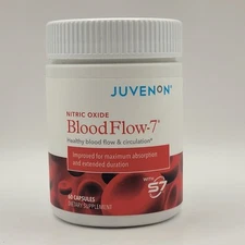 Juvenon BLOODFLOW-7 Blood Circulation - 60 Capsules Nitric Oxide Flow NEW Sealed