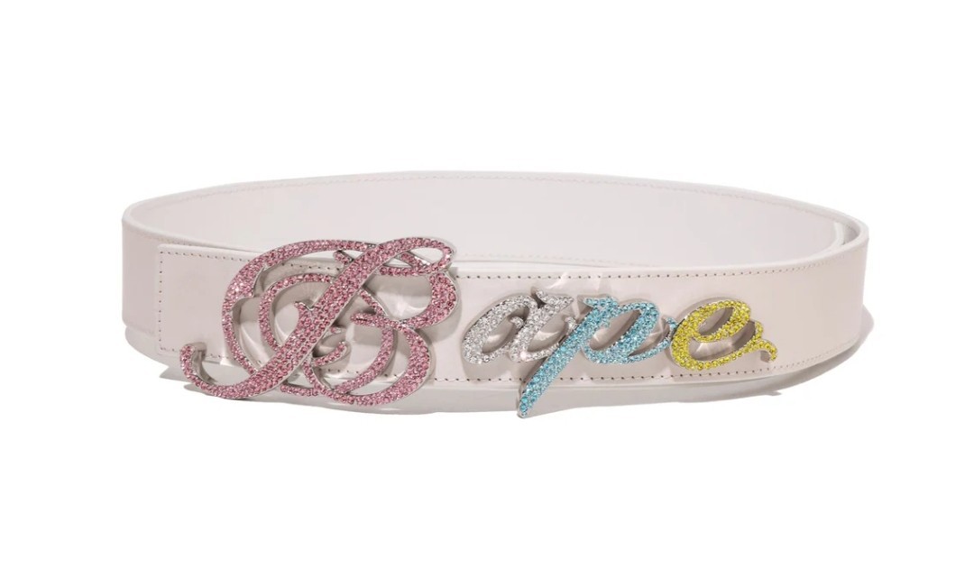 A BATHING APE Men's BAPE LOGO BELT WITH RHINESTONES 1M30-188-304