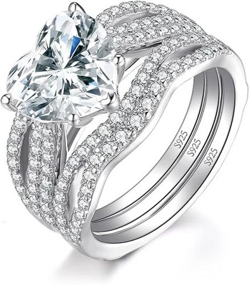 Anillos Sortijas De Oro 925 de Compromiso Matrimonio Boda Para Mujer Tres Tonos