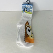 Bluey Novelty Socks Kids Fits One Show Size White With Tag