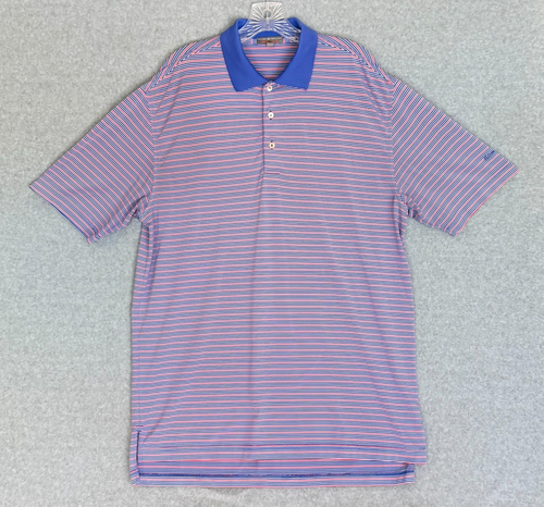 Peter Millar Sommer Komfort Golf Poloshirt Herren mittelblau gestreift Homewood - Bild 2 von 9