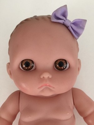 Berenguer Doll Lil Cutesies Realistic Newborn Baby Doll 9  Brown Eyes Purple Bow