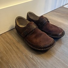 Alegria Brenna Leather Floral Embossed Brown Women Shoes Size 37 US 7-7.5 