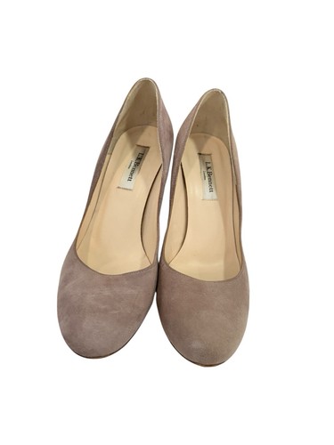 L K Bennett Taupe Suede Wedge Heels Size 7 US Wedges Dressy Wedding Business - Picture 10 of 15