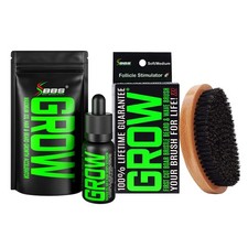 Beard Growth Kit w/GROW XXL XL Brush  GROW, Curved  Grow