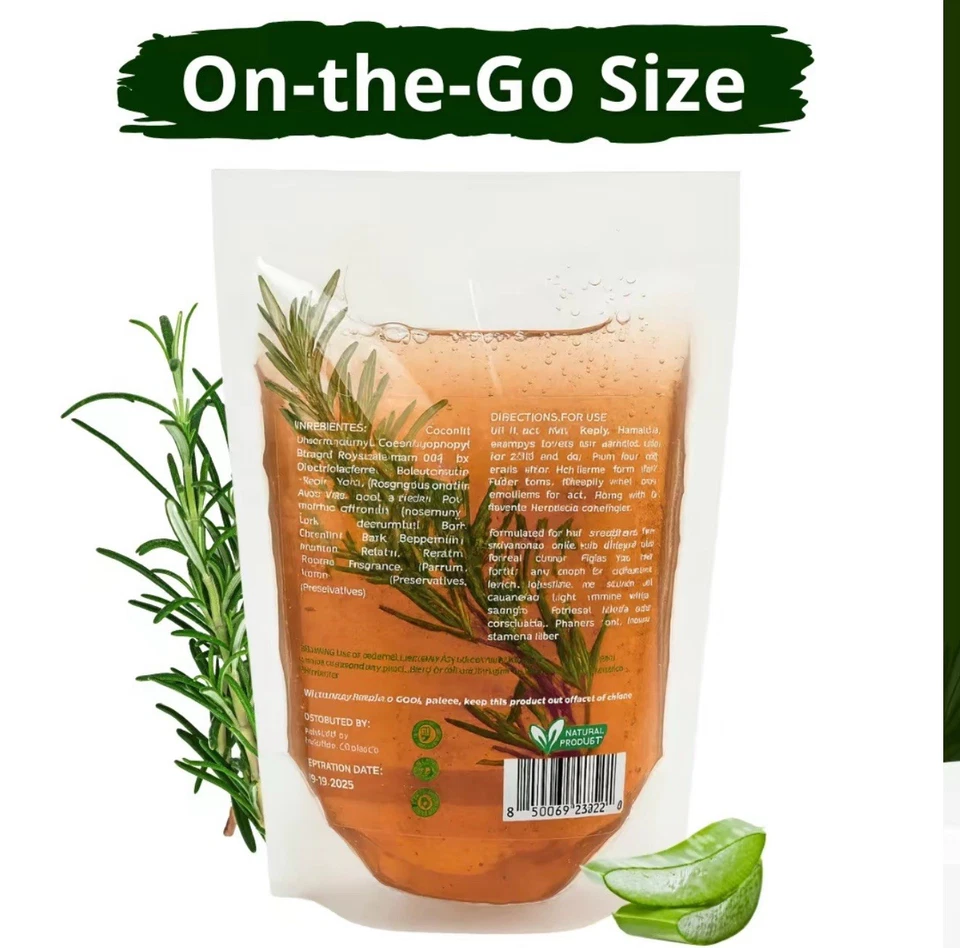 400ML Minoxidil 5% shampoo W/ Pcs of Rosemary ,Cinnamon, Aloe, Mint Botanicals - Image 4 of 4