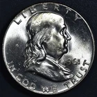 1961-D 50C FRANKLIN SILVER HALF DOLLAR KM# 199 Grade:  Choice BU A7163