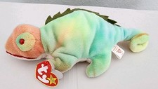 TY  Original Beanie Baby  Iggy The Iguana  1997retired Tie Dye With Tags