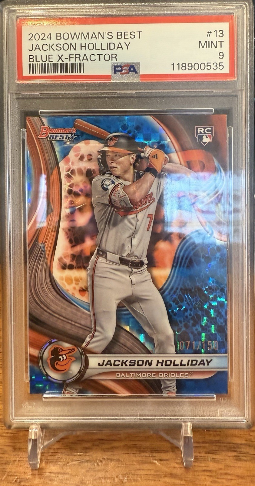 2024 Bowman's Best - Jackson Holliday #13 Blue X-Fractor /150 (RC)