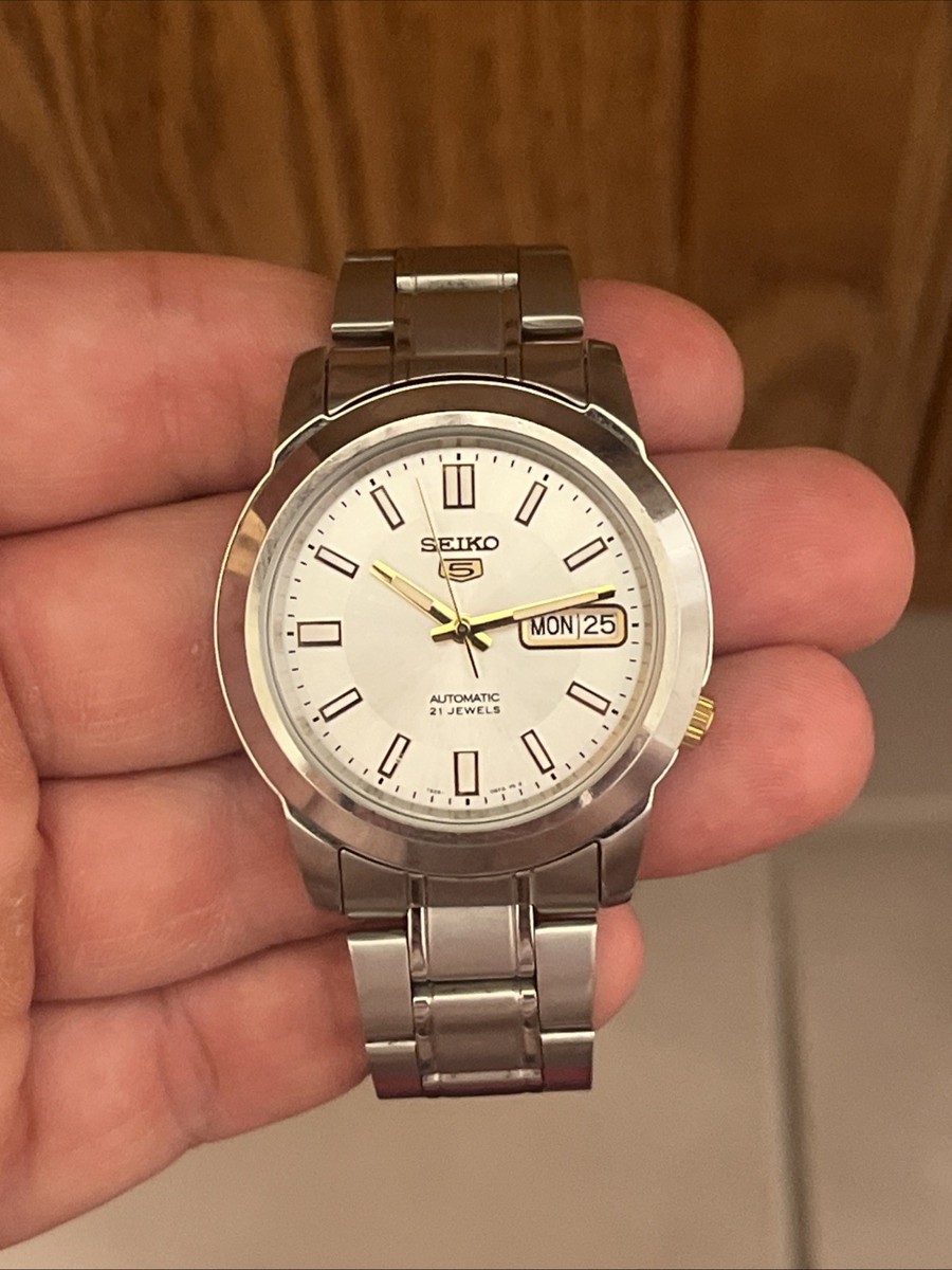 SEIKO 5 7S26-02W0 Day-Date White Dial Men's AT Watch From JAPAN | eBay