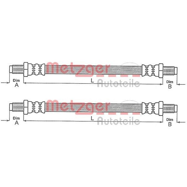 2X Metzger BremsschlÄUche Vorne Beidseitig Passend FÜR Alfa Romeo Spider-image