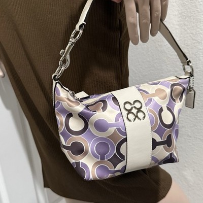 COACH 44837 Julia Outline OP Art Lilac Sateen Pouch Small Purse