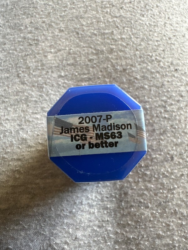 2007 $1 Presidential dollar James Madison ICG ms63+ P ROLL of 20 each