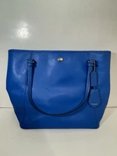COACH "Peyton" Zip Top Tote Cerulean Blue Saffiano Leather Bag. No F1480- F27349