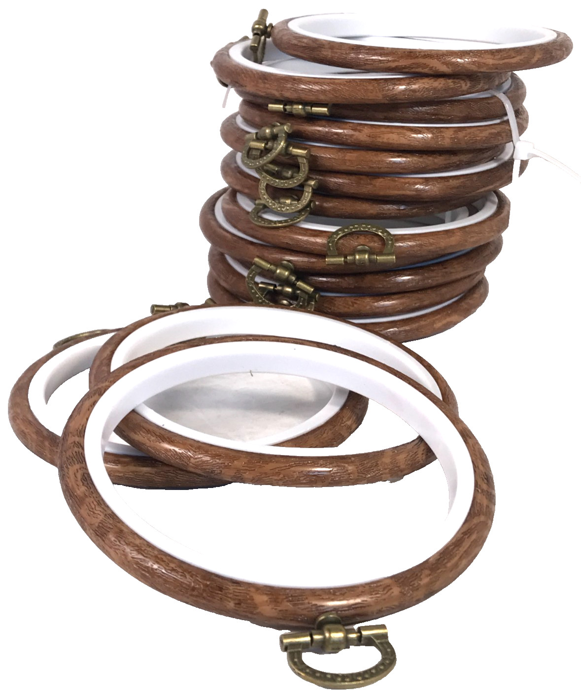 Hoops Imitated Wood Brass Hanging 15 Pcs New