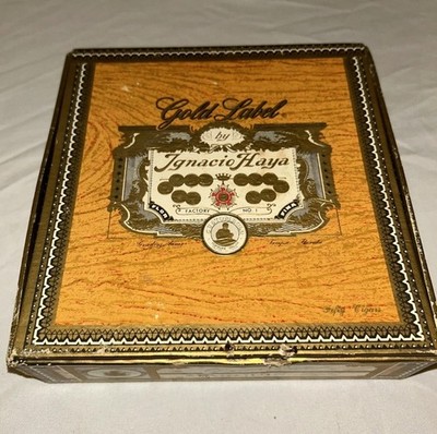 Vintage 1960 s Gold Label by Ignacio Haya 50 Count Empty Cigar Box