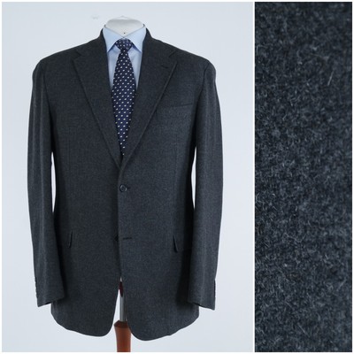 Filz Blazer 48 L UK Größe ATELIER TORINO Herren Grau Wolle Sport Mantel Jacke